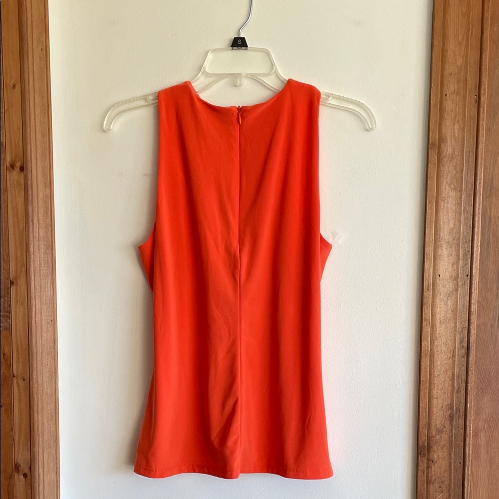 LAUREN RALPH LAUREN Bright Orange Sleeveless V-Neck Tank Top PM - Picture 8 of 16